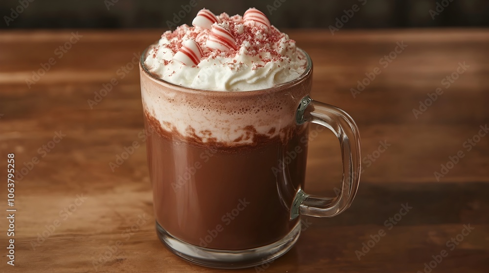 Peppermint Hot Chocolate with Whipped Cream Peaks Peppermint Hot Chocolate with Whipped Cream Peaks