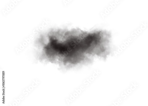 Realistic black cloud transparent background