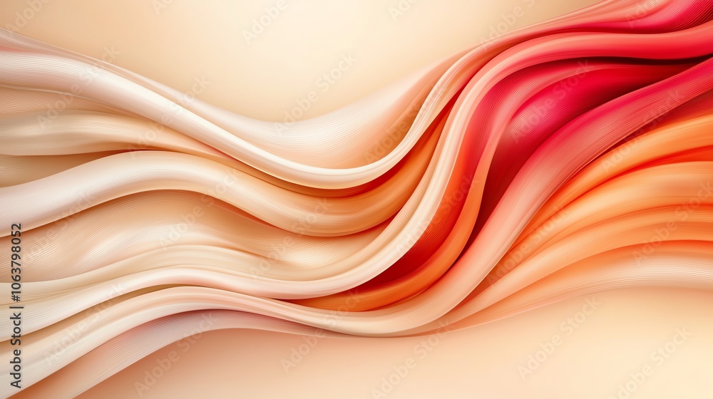 Obraz premium Abstract wave pattern in red, orange, and white.