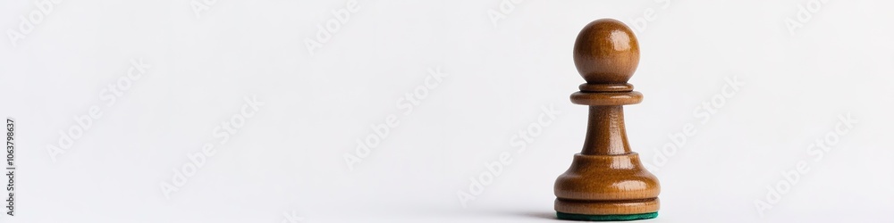 Single pawn on white background, space for text Single pawn on white background, space for text