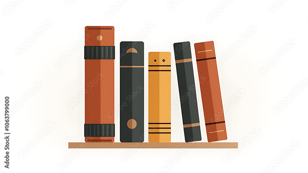Fototapeta premium Icon representing a collection of books available for download as a scalable graphic file