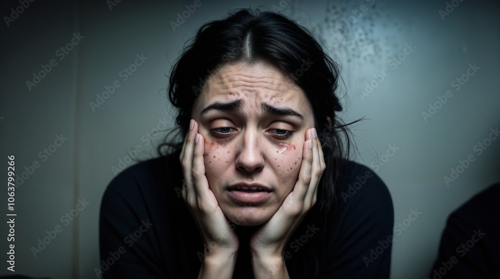 Fototapeta premium The girl with tears in her eyes