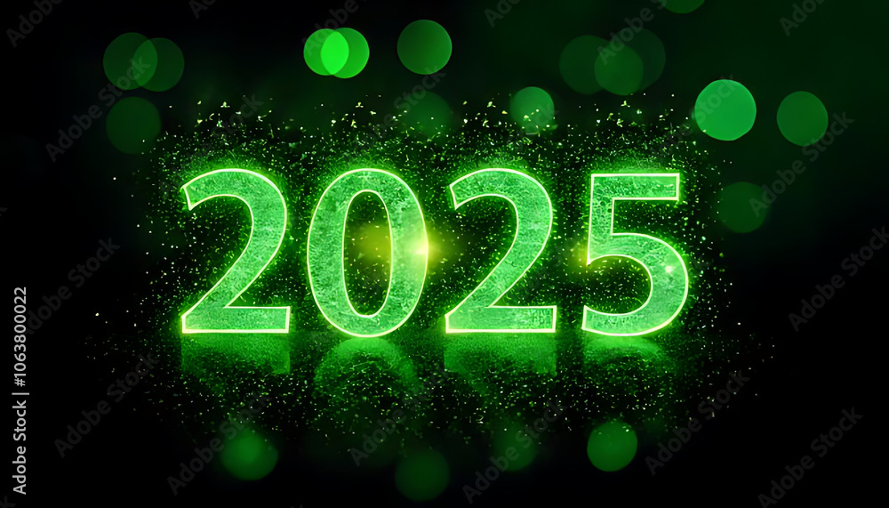 green sparkles dark background bokeh celebrating start new year vibrant visuals green sparkles dark background bokeh celebrating start new year vibrant visuals
