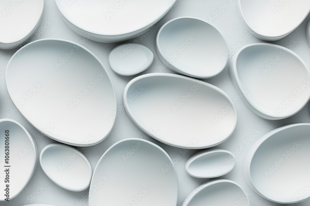 The ovals have a soft, almost 3D appearance The ovals have a soft, almost 3D appearance