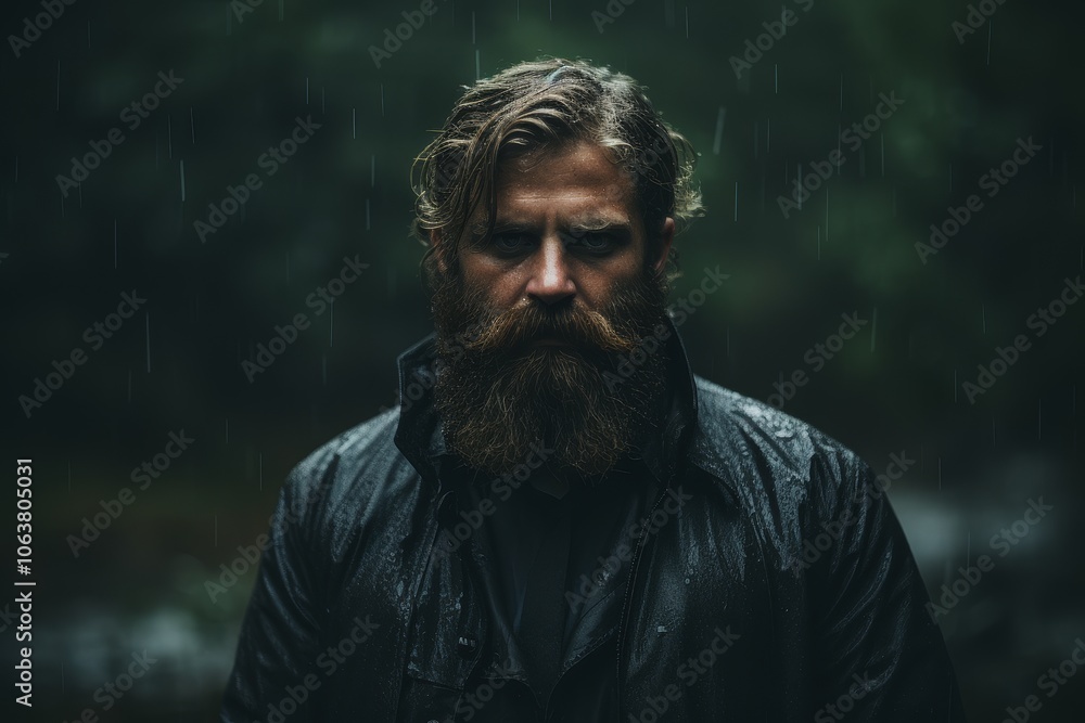 Bearded Man in Eerie Forest Portrait Bearded Man in Eerie Forest Portrait