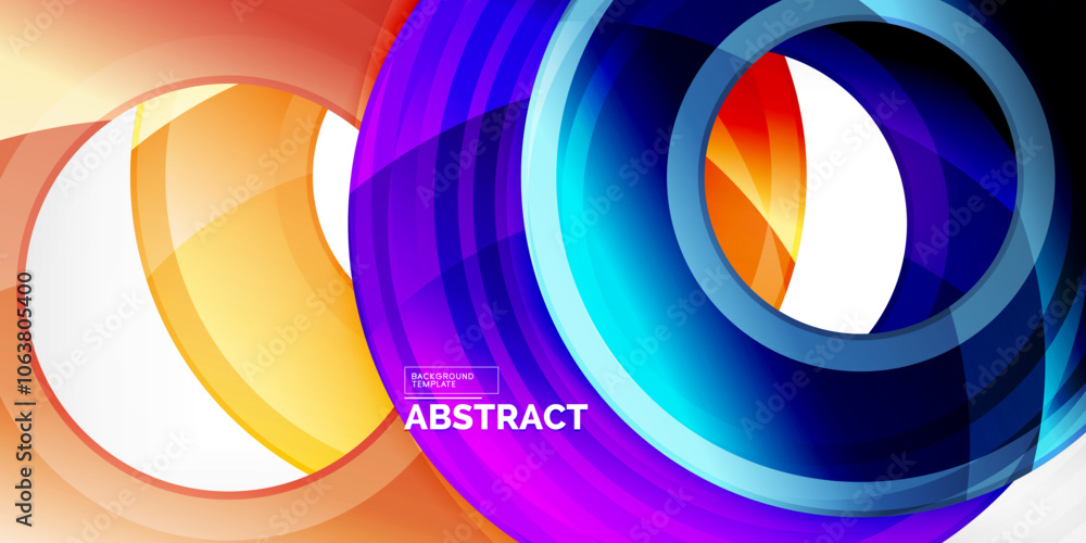 Bright colorful circles with light effects. Abstract background Bright colorful circles with light effects. Abstract background