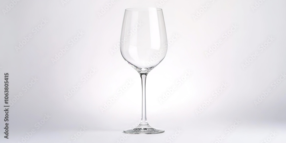 Empty wine glass on white background with space Empty wine glass on white background with space