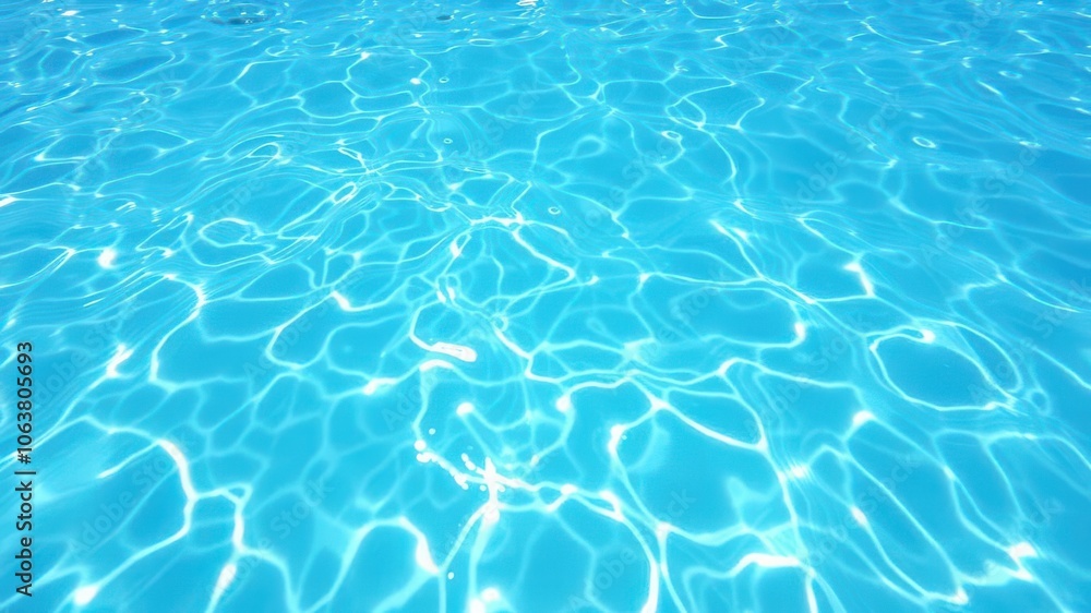 Clear blue water wave with bubbles floating in the sunlight, wave, clean