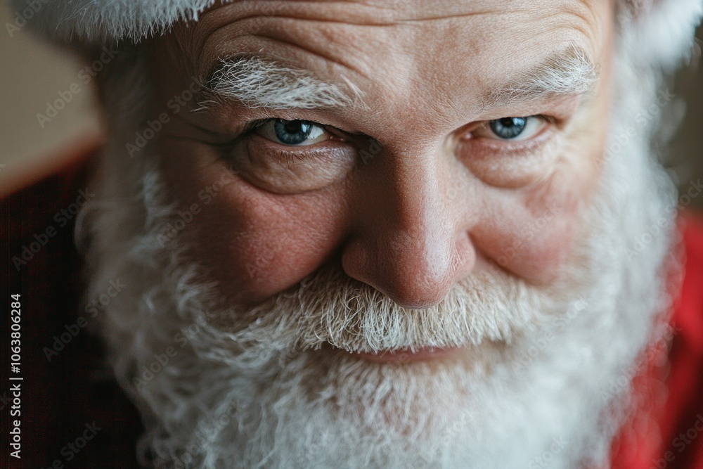 Kind santa claus with blue eyes wearing traditional costume Kind santa claus with blue eyes wearing traditional costume