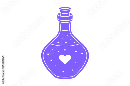 Love Potion Bottle vector art illustration