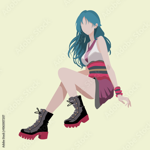 faceless fashionable girl wearing boots