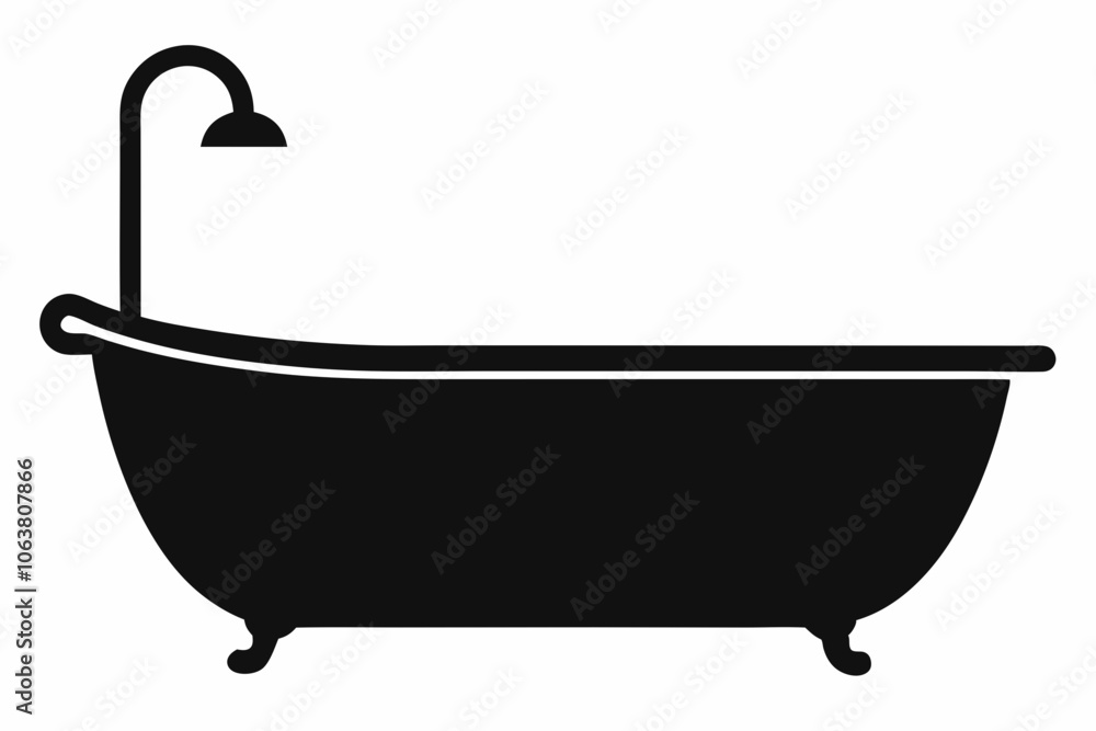 Bathtub icon, baby bathtub silhouette vector, Shower vector Bathtub icon, baby bathtub silhouette vector, Shower vector