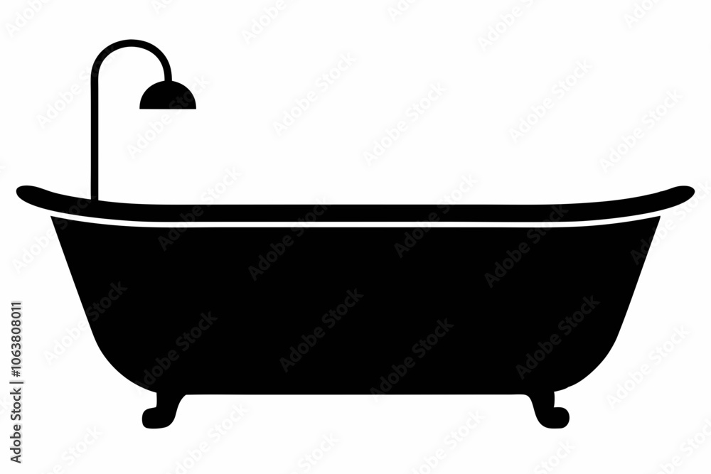 Bathtub icon, baby bathtub silhouette vector, Shower vector Bathtub icon, baby bathtub silhouette vector, Shower vector