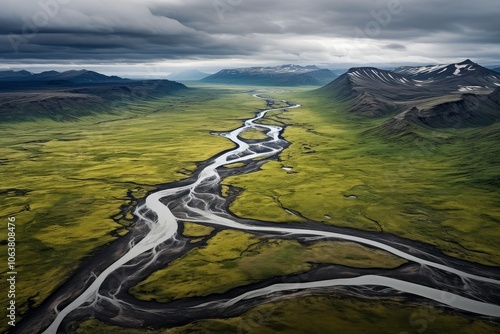 Tundra Landscape Captured from Above photo