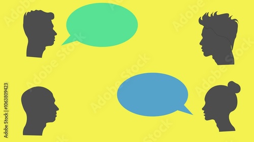 Wallpaper Mural Group Of People Talking and Communicating with Speech Bubble. Talk Bubble and 4 Person Conversation. Torontodigital.ca