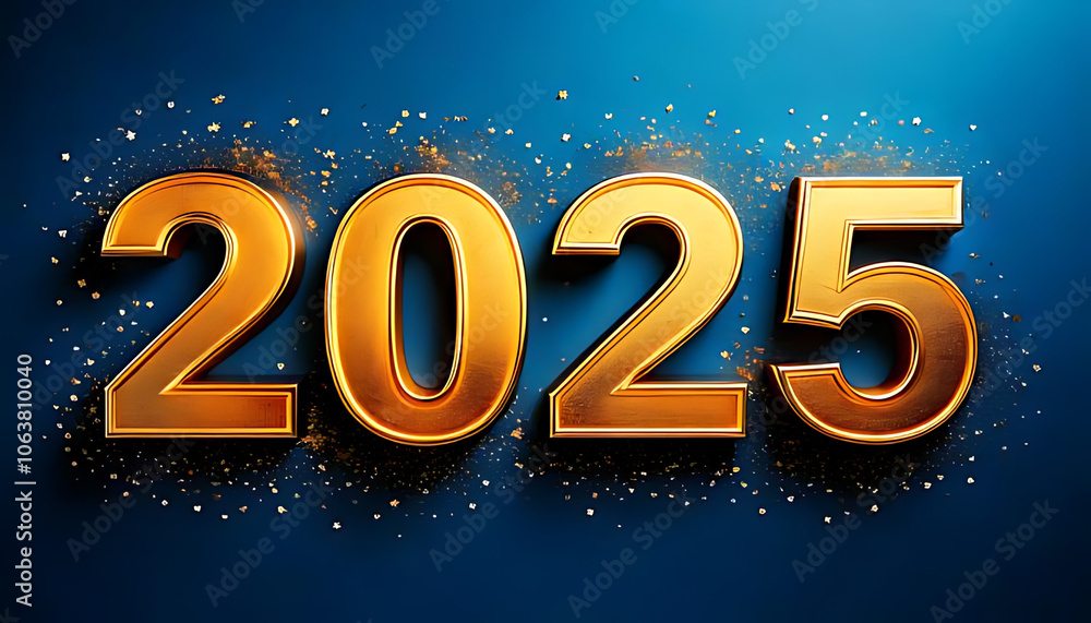 numerous gold digits appear blue background shiny finish upcoming year numerous gold digits appear blue background shiny finish upcoming year