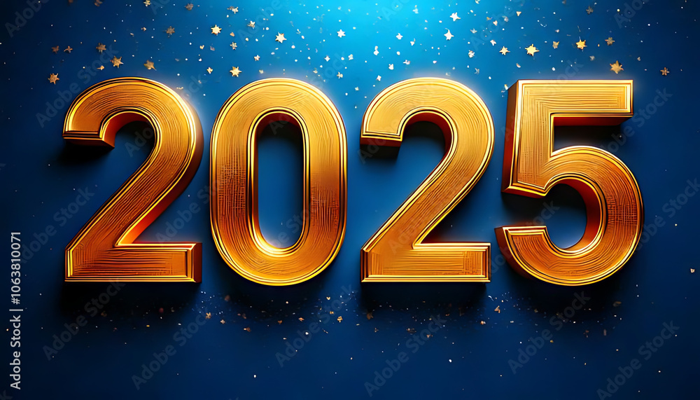 numerous gold digits appear blue background shiny finish upcoming year numerous gold digits appear blue background shiny finish upcoming year
