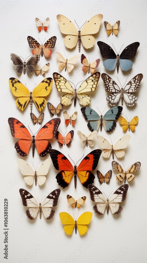 Fototapeta premium Taxidermied Butterflies Adorn Museum Display