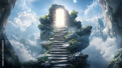 Veil of reality: Portal to the enchanted beyond – a doorway leading to a world of beauty and endless possibility

