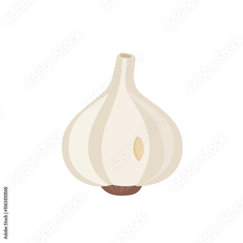 2D flat vector illustration garlic icon isolated on a white background.