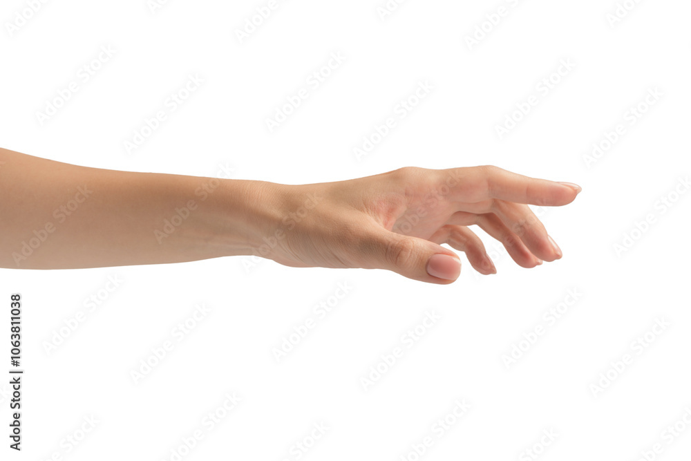 Woman hand show finger number one isolated on a white background. Woman hand show finger number one isolated on a white background.
