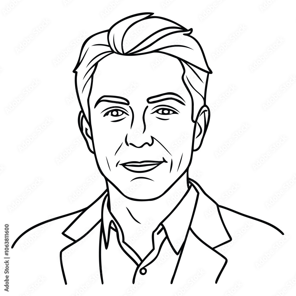 Line Drawing of Man in Suit Line Drawing of Man in Suit