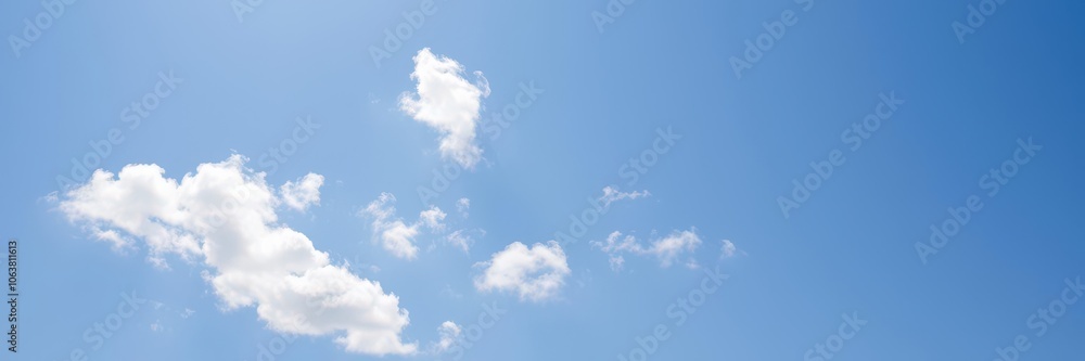 Clear blue sky with fluffy white clouds, perfect for a peaceful and serene backdrop, nature, clear Clear blue sky with fluffy white clouds, perfect for a peaceful and serene backdrop, nature, clear