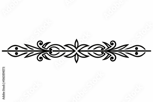 Patterned Divider Line element, white background