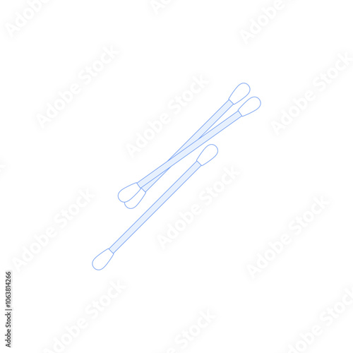 Vaccination testing equipment. Cotton swabs. Vector illustration isolated on white background