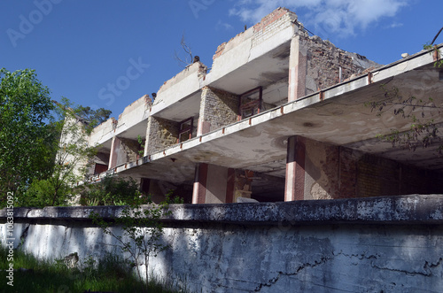 Wallpaper Mural Ghost town in Eastern Europe.Former Soviet kids sport camp.Ukraine gets rid of the consequences of communism. Ruins. Kiev Region,Ukraine Torontodigital.ca