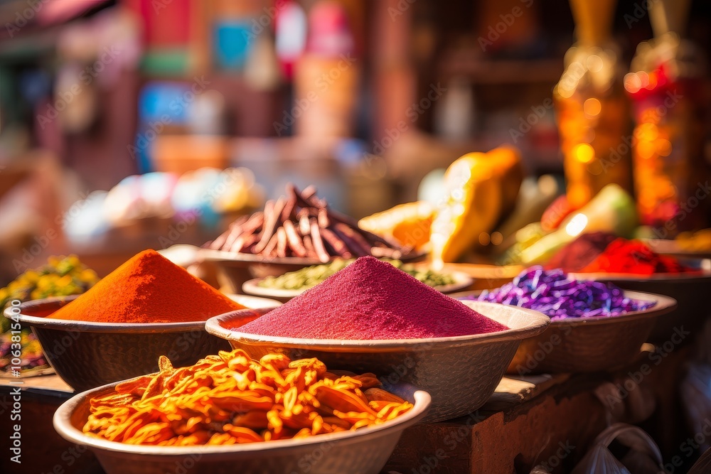 Fototapeta premium Marrakech's Enchanting Spice Souks