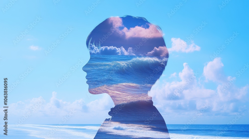 Dreamy Ocean Silhouette of a Child Dreamy Ocean Silhouette of a Child