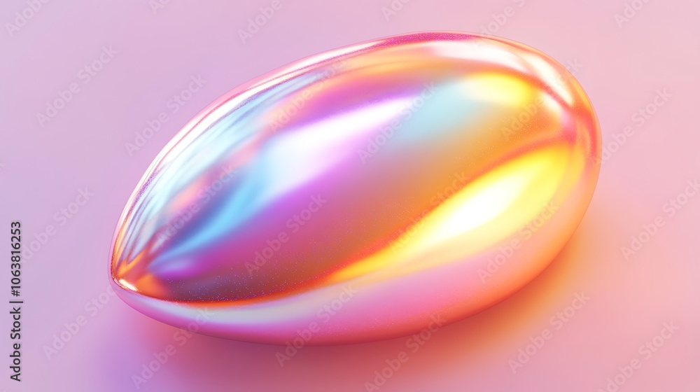 Iridescent Mango with Shiny Chrome Texture Iridescent Mango with Shiny Chrome Texture