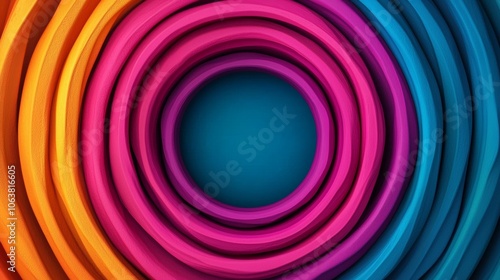 Abstract colorful circles background with empty space in the center.