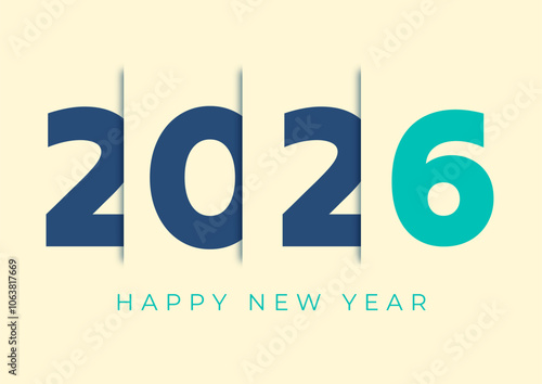 Happy New Year 2026. Vector illustration.