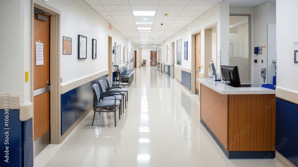 A white hospital hallway with an unfocused background is a common scene in healthcare settings. It typically features clean,unfocused background A white hospital hallway with an unfocused background is a common scene in healthcare settings. It typically features clean,unfocused background