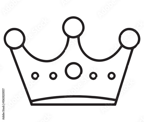 Crown isolated on white background, Outline crown icon