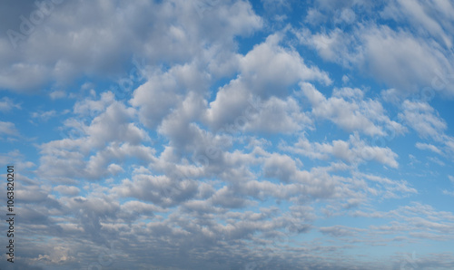 Beautiful cirrus clouds and sunlight. Background. Landscape.