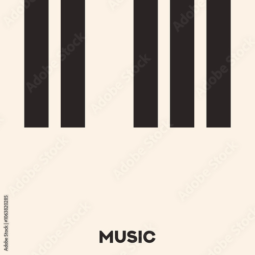 Musical poster for your design. Music elements design for card, invitation, flyer. Music background vector illustration. Music piano keyboard