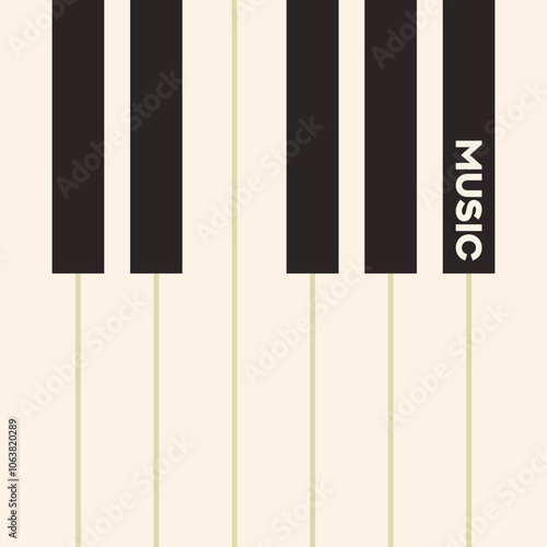Musical poster for your design. Music elements design for card, invitation, flyer. Music background vector illustration. Music piano keyboard