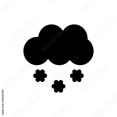 Cloud snow simple icon. Flat design. White background