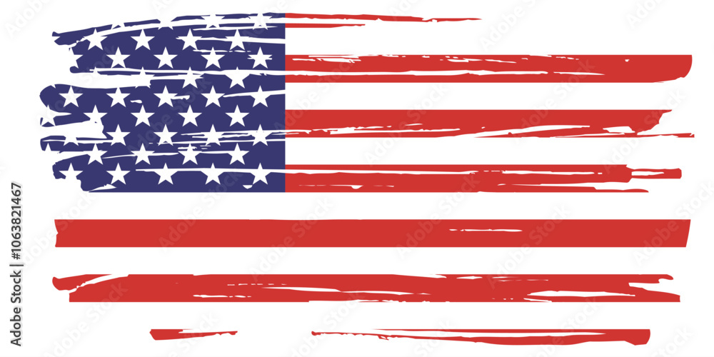 American flag grunge paint texture. USA Flag. Distressed US symbol, United States flag Vector Illustration for Celebration Holiday 4 of July American President Day. American flag grunge paint texture. USA Flag. Distressed US symbol, United States flag Vector Illustration for Celebration Holiday 4 of July American President Day.
