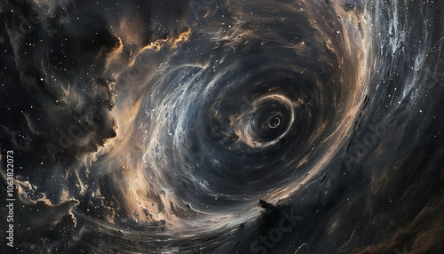 A stunning view of a swirling nebula filled with celestial bodies