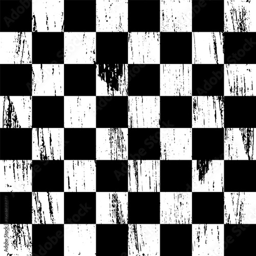 A chessboard with paint that's leaking.