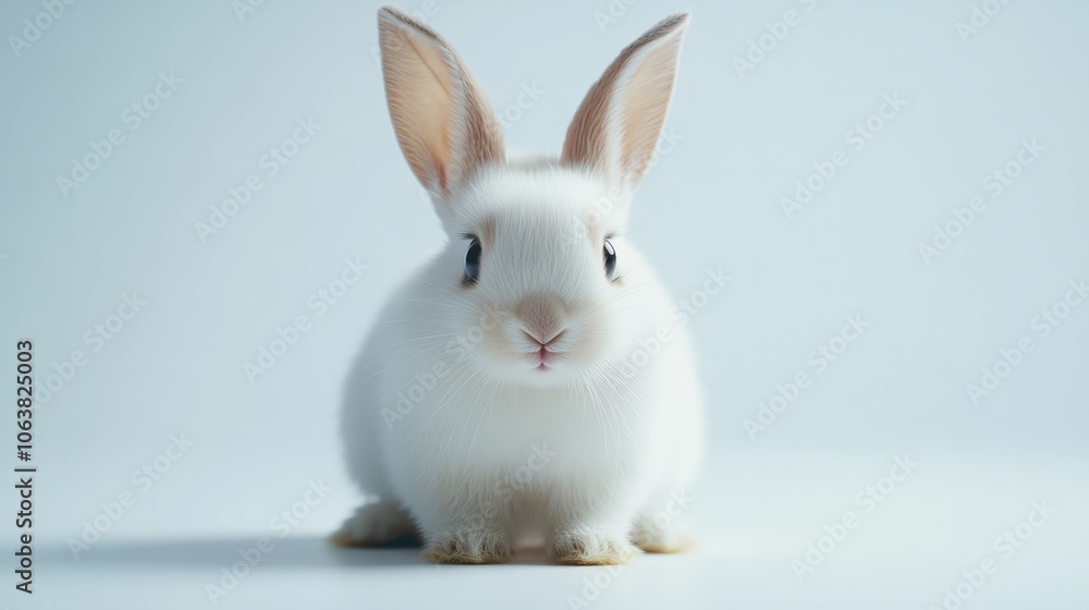 Charming Bunny: A cute bunny with long ears, sitting on a minimalist white background, looking directly at the viewer. --ar 16:9 --v 6.1 Job ID: 604fe9d2-2f49-4296-9384-27c11cad9d63 Charming Bunny: A cute bunny with long ears, sitting on a minimalist white background, looking directly at the viewer. --ar 16:9 --v 6.1 Job ID: 604fe9d2-2f49-4296-9384-27c11cad9d63