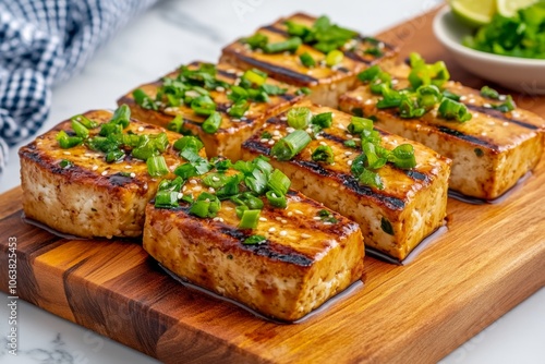 Marinating tofu in a ginger-sesame dressing, with each piece soaking up the vibrant flavors of the marinade