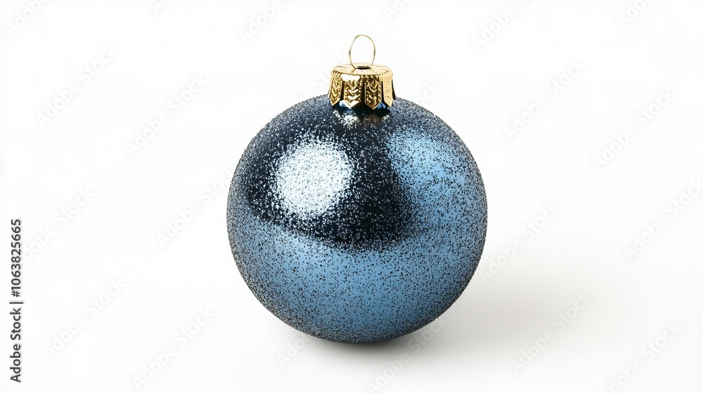 Shiny Christmas bauble ornament resting on a pure white backdrop. Shiny Christmas bauble ornament resting on a pure white backdrop.