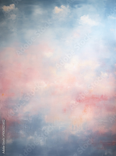 Colourful watercolour painted background texture with clouds at sunrise