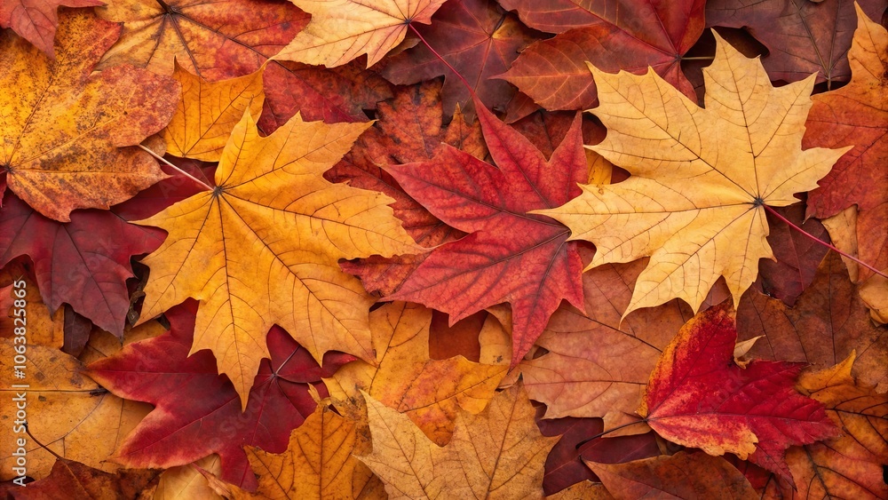 Warm Autumn Leaves on Colorful Backdrop Warm Autumn Leaves on Colorful Backdrop
