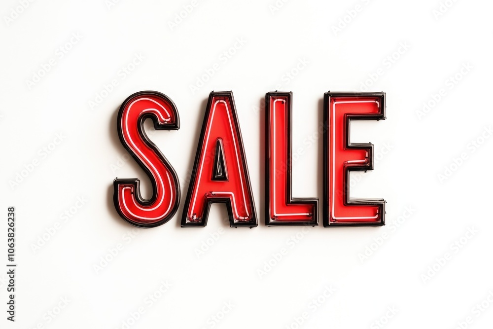 Red Sale Sign on White Wall Red Sale Sign on White Wall